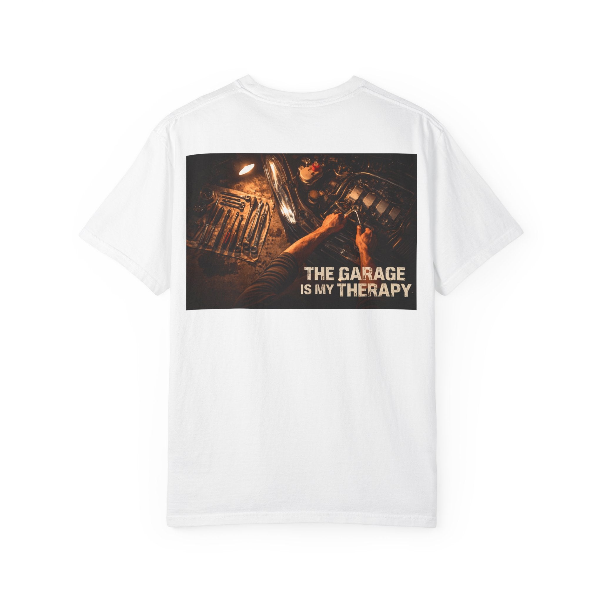 The Garage Is My Therapy T-Shirt - Mechanic Car Enthusiast Gift Version 2