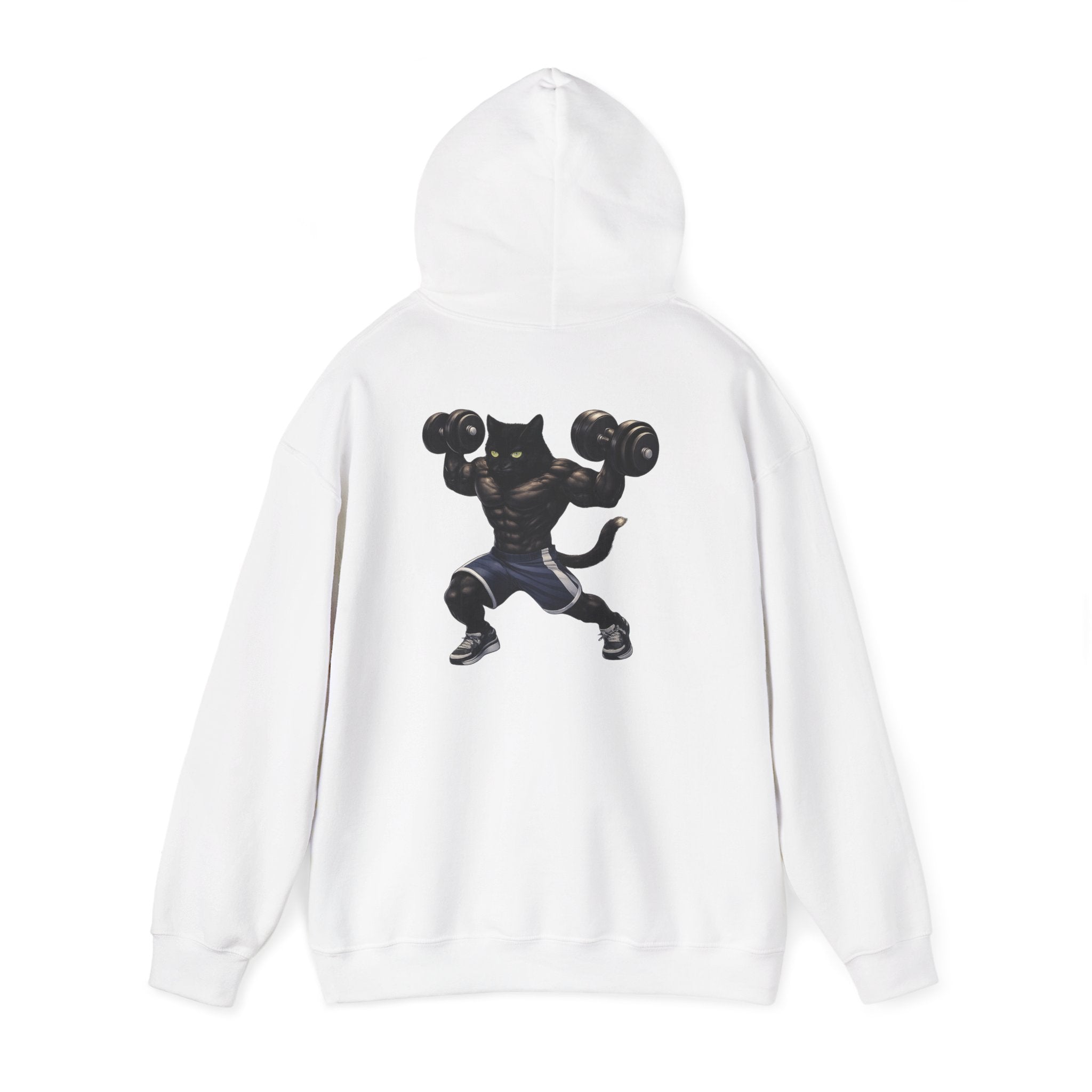Gym Cat Hoodie — Funny Weightlifting & Workout Hoodie | Fitness Lover Gift