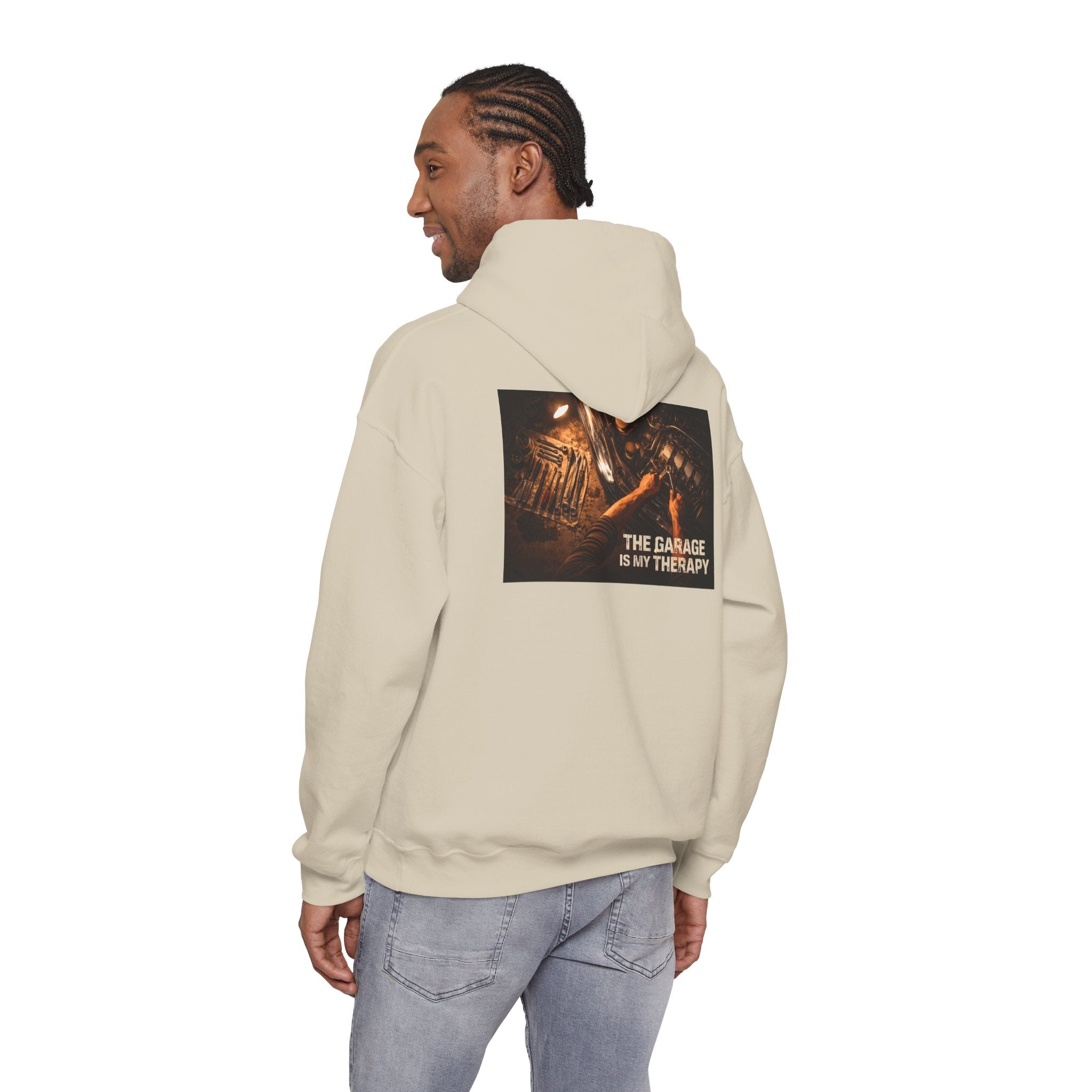 The Garage Is My Therapy Hoodie - Mechanic Car Enthusiast Gift Version 2