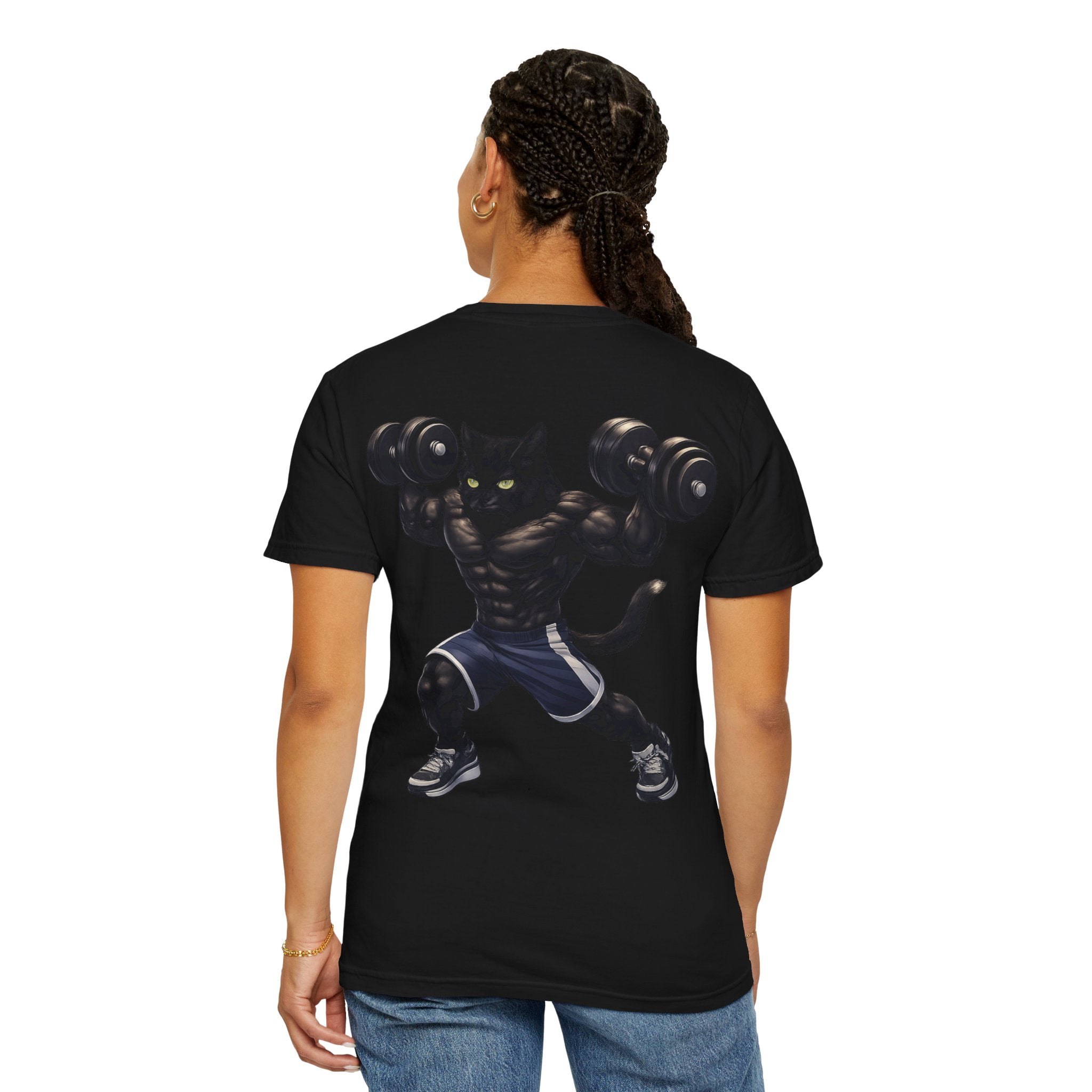 Gym Cat Shirt - Funny Workout Weightlifting T-Shirt - Fitness Lover Gift for Men Women
