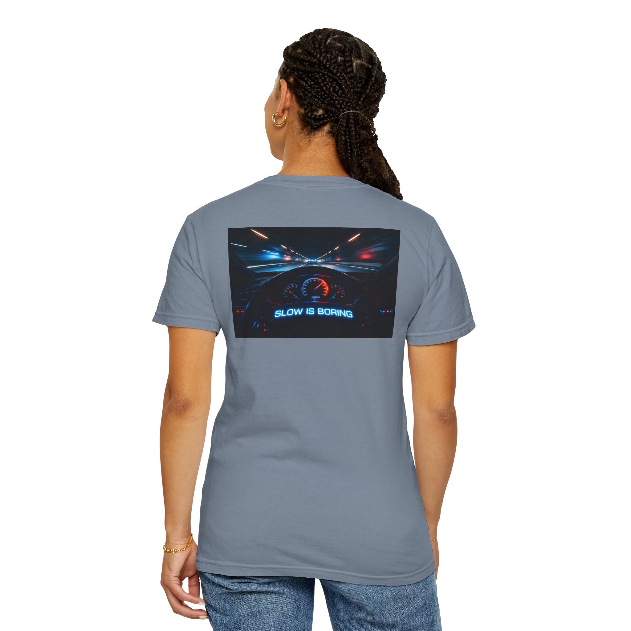 Slow Is Boring Shirt - Racing Speed Enthusiast Dashboard Design