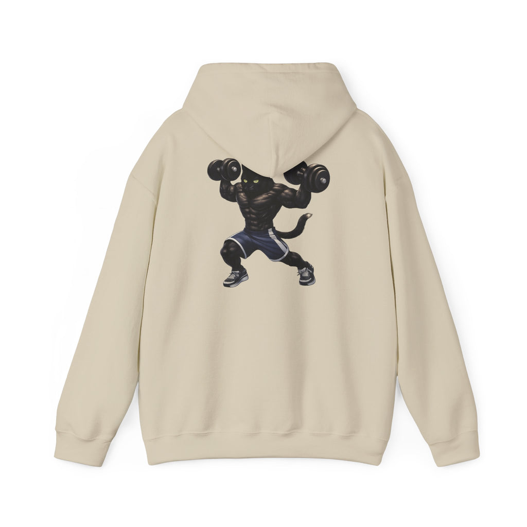 Gym Cat Hoodie — Funny Weightlifting & Workout Hoodie | Fitness Lover Gift