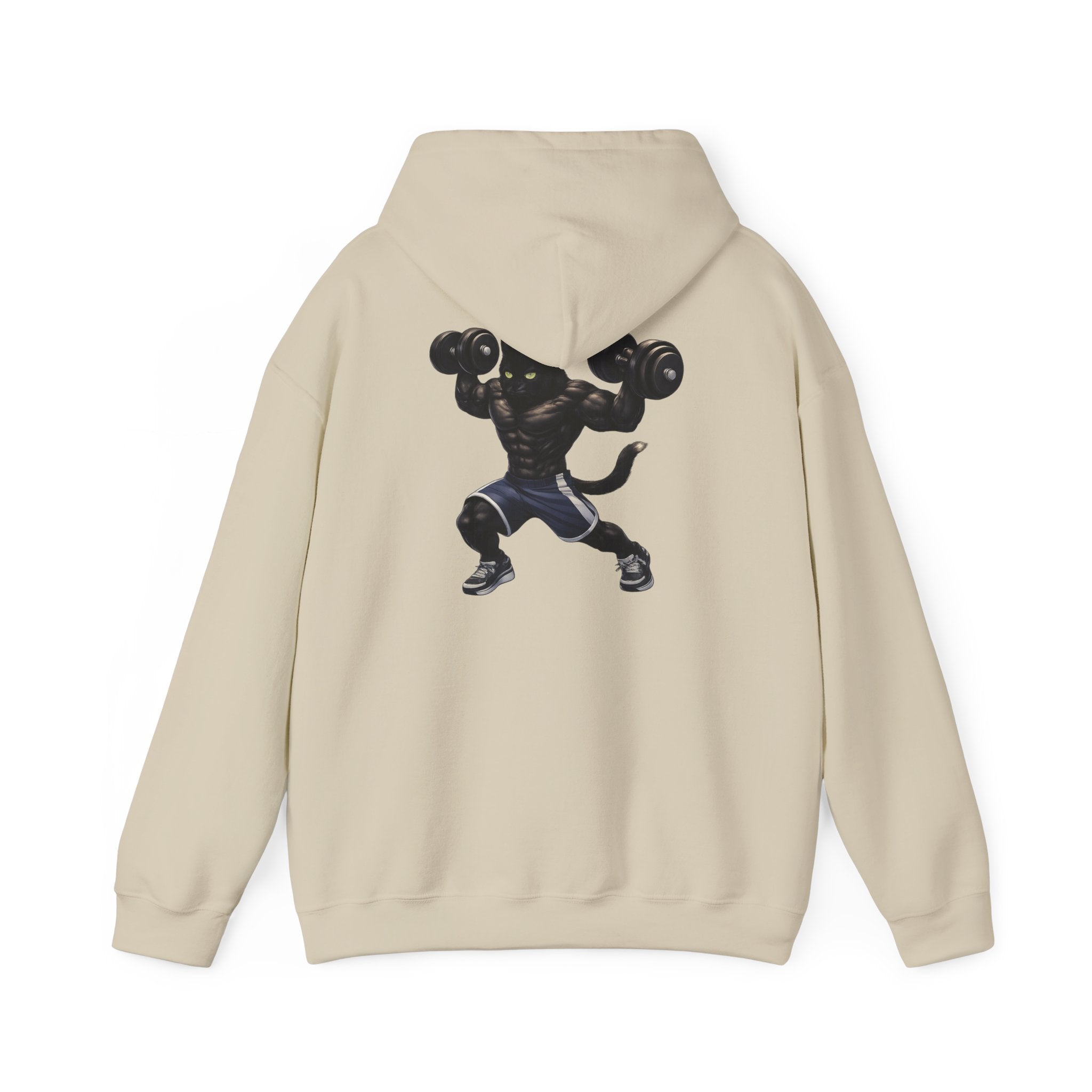 Gym Cat Hoodie — Funny Weightlifting & Workout Hoodie | Fitness Lover Gift