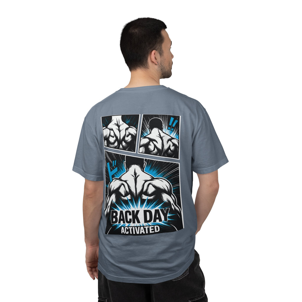 Back Day Activated Comic Gym T-Shirt — Workout Motivation for Bodybuilders