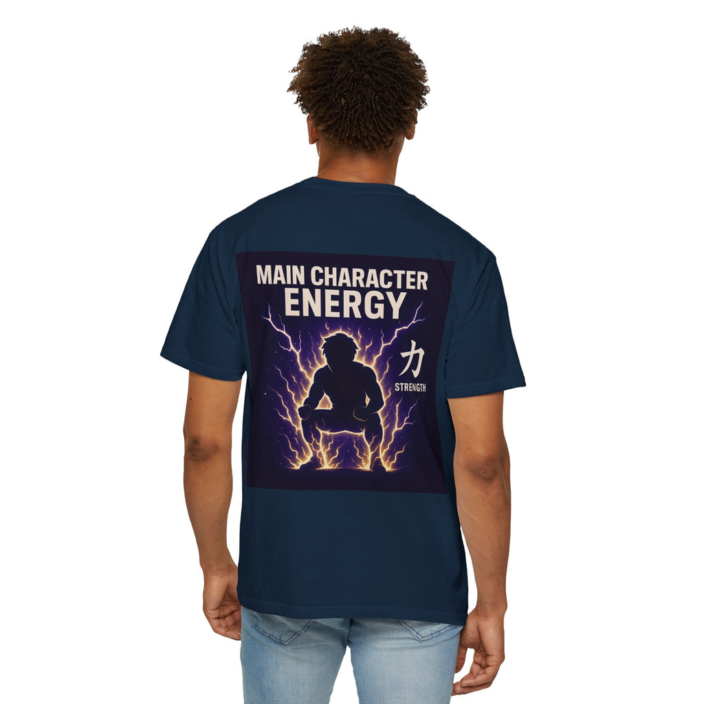Main Character Energy Strength Kanji T-Shirt — Men’s Anime Gym Motivation