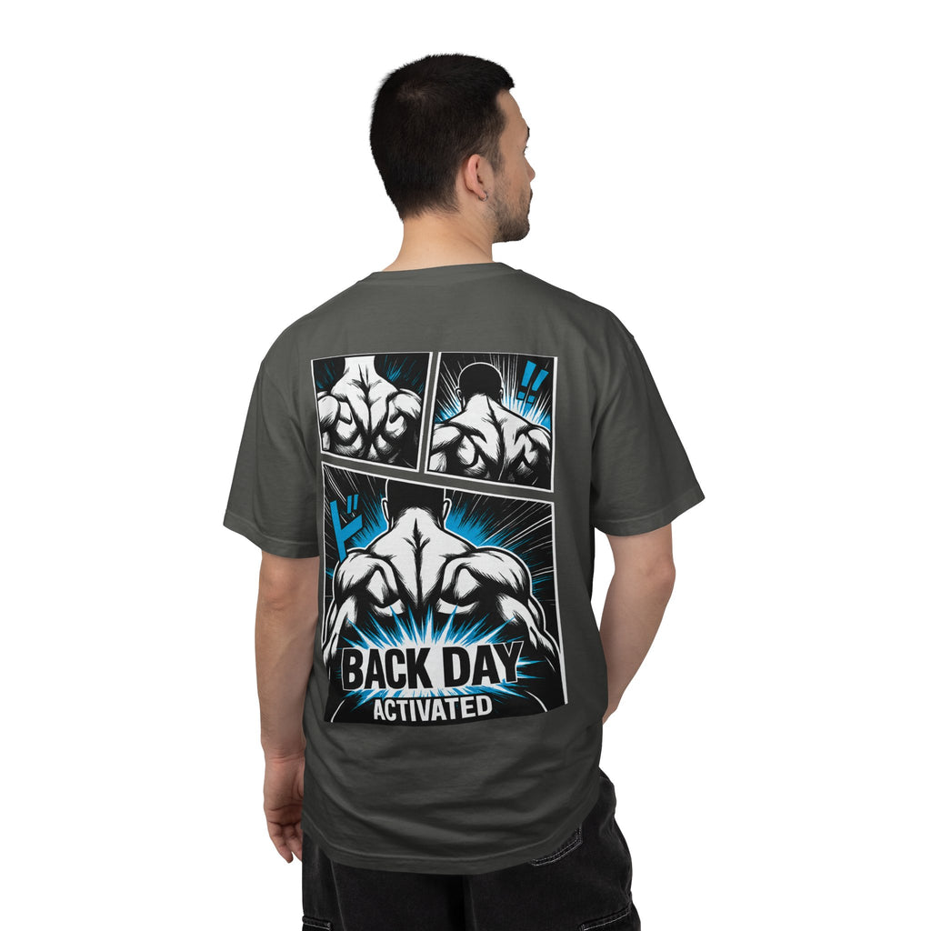 Back Day Activated Comic Gym T-Shirt — Workout Motivation for Bodybuilders