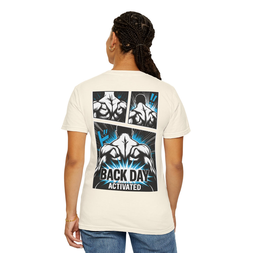 Back Day Activated Comic Gym T-Shirt — Workout Motivation for Bodybuilders
