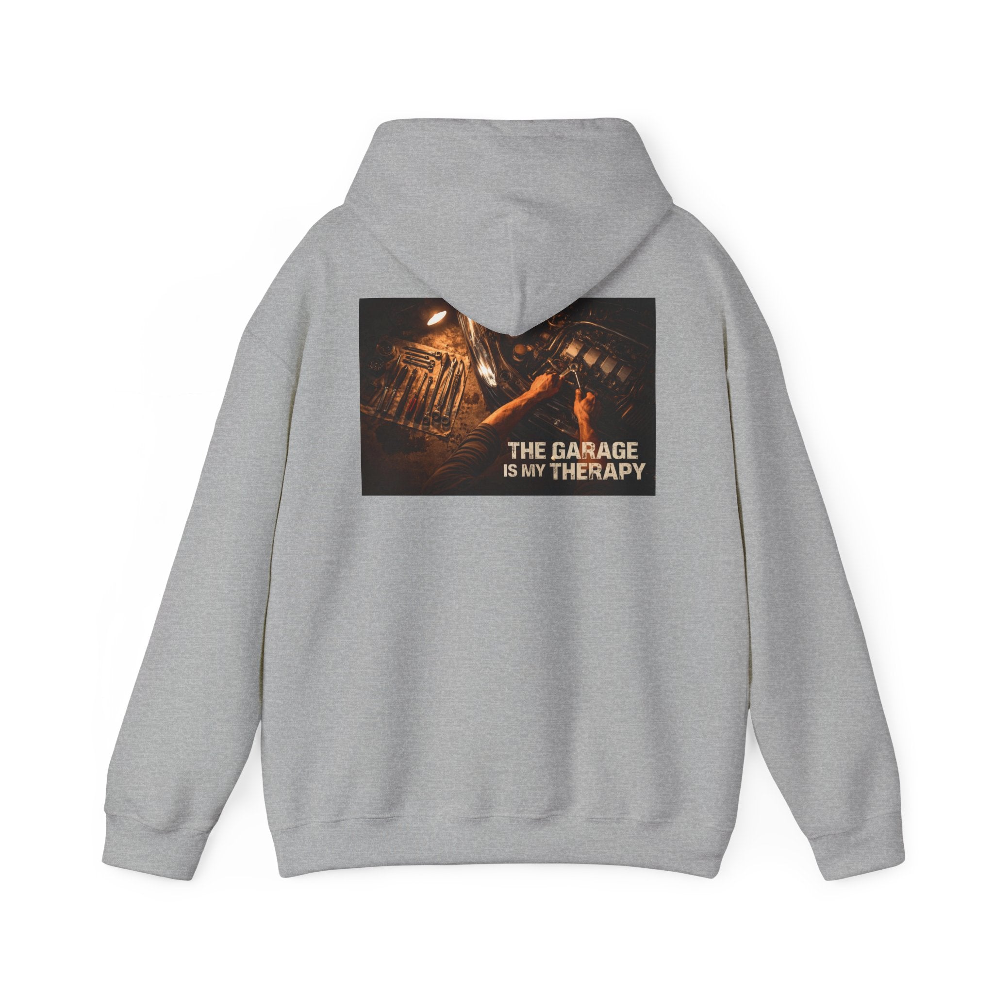 The Garage Is My Therapy Hoodie - Mechanic Car Enthusiast Gift Version 2