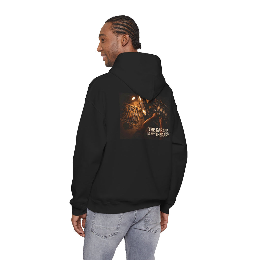 The Garage Is My Therapy Hoodie - Mechanic Car Enthusiast Gift Version 1