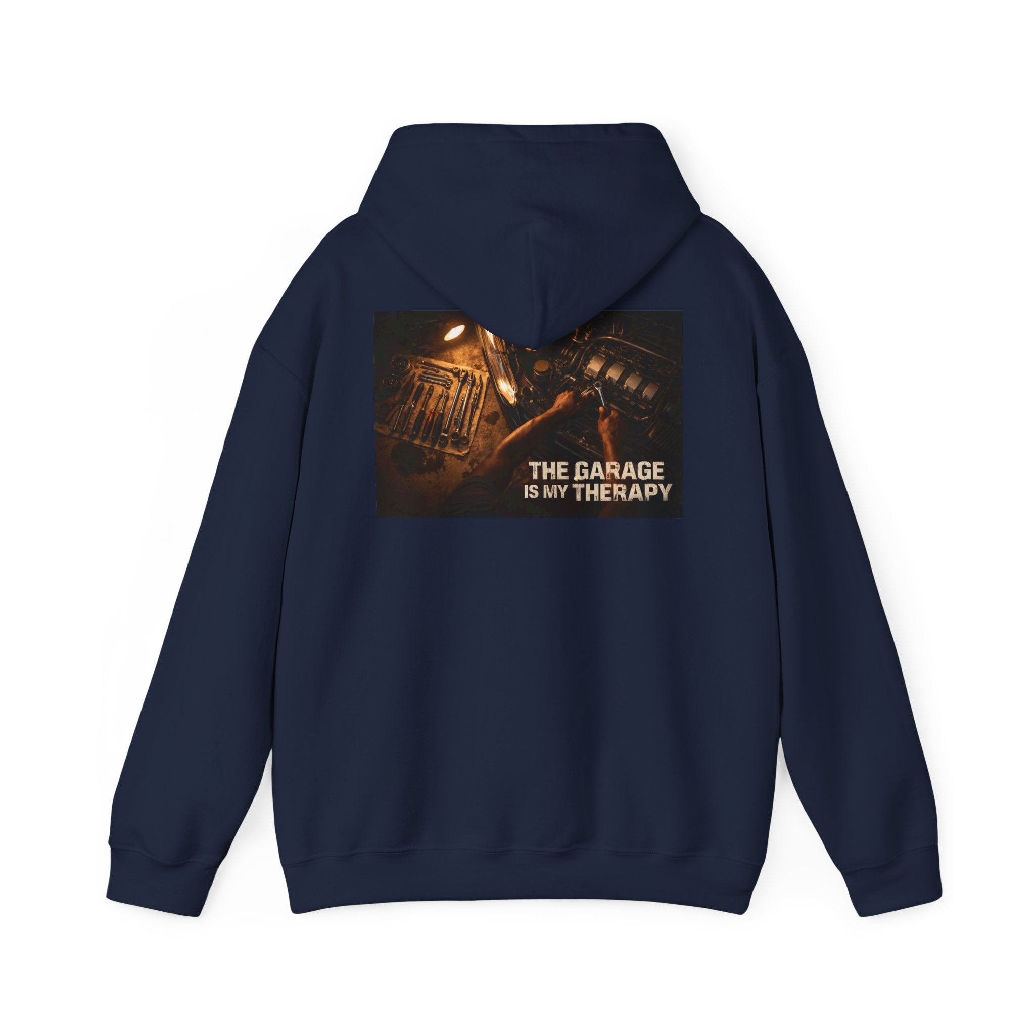 The Garage Is My Therapy Hoodie - Mechanic Car Enthusiast Gift Version 1