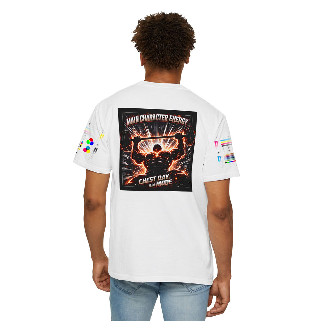 Main Character Energy Chest Day Men’s Shirt - Anime Gym Fitness Apparel