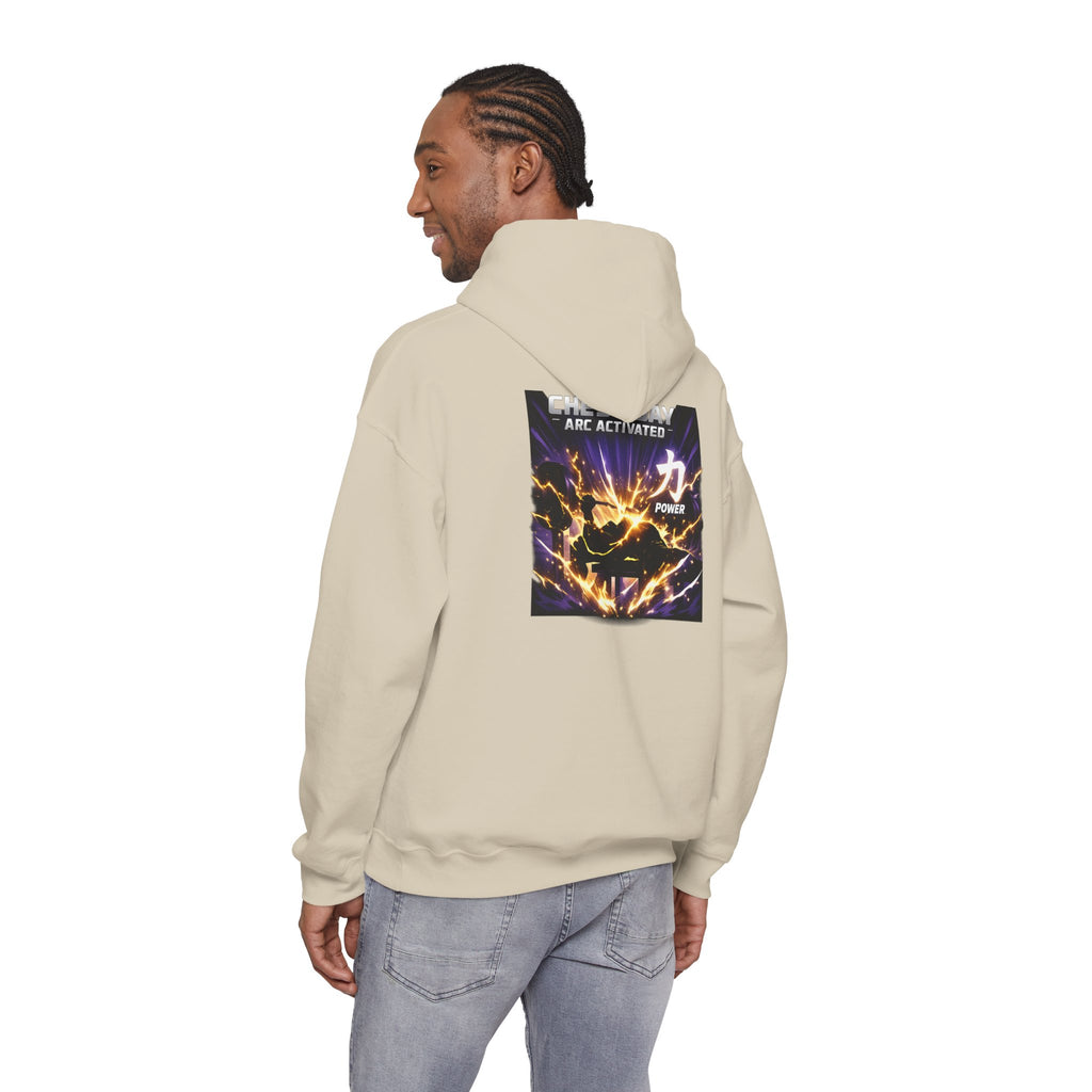 Chest Day Arc Activated Men’s Hoodie — Power (力) Gym Motivation