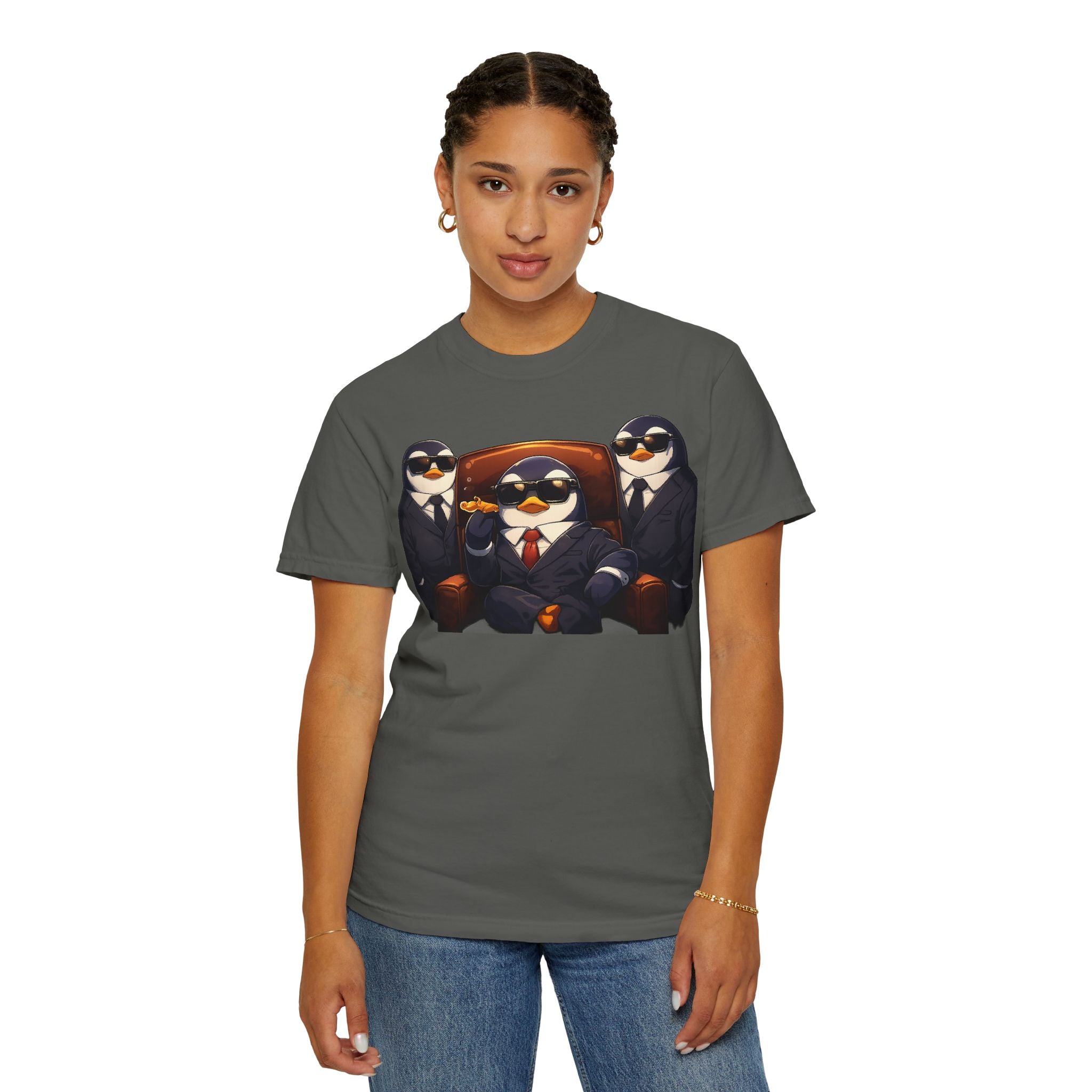 Penguin Mafia Boss T-Shirt — Funny Godfather Penguins in Suits, Cigar & Bodyguards