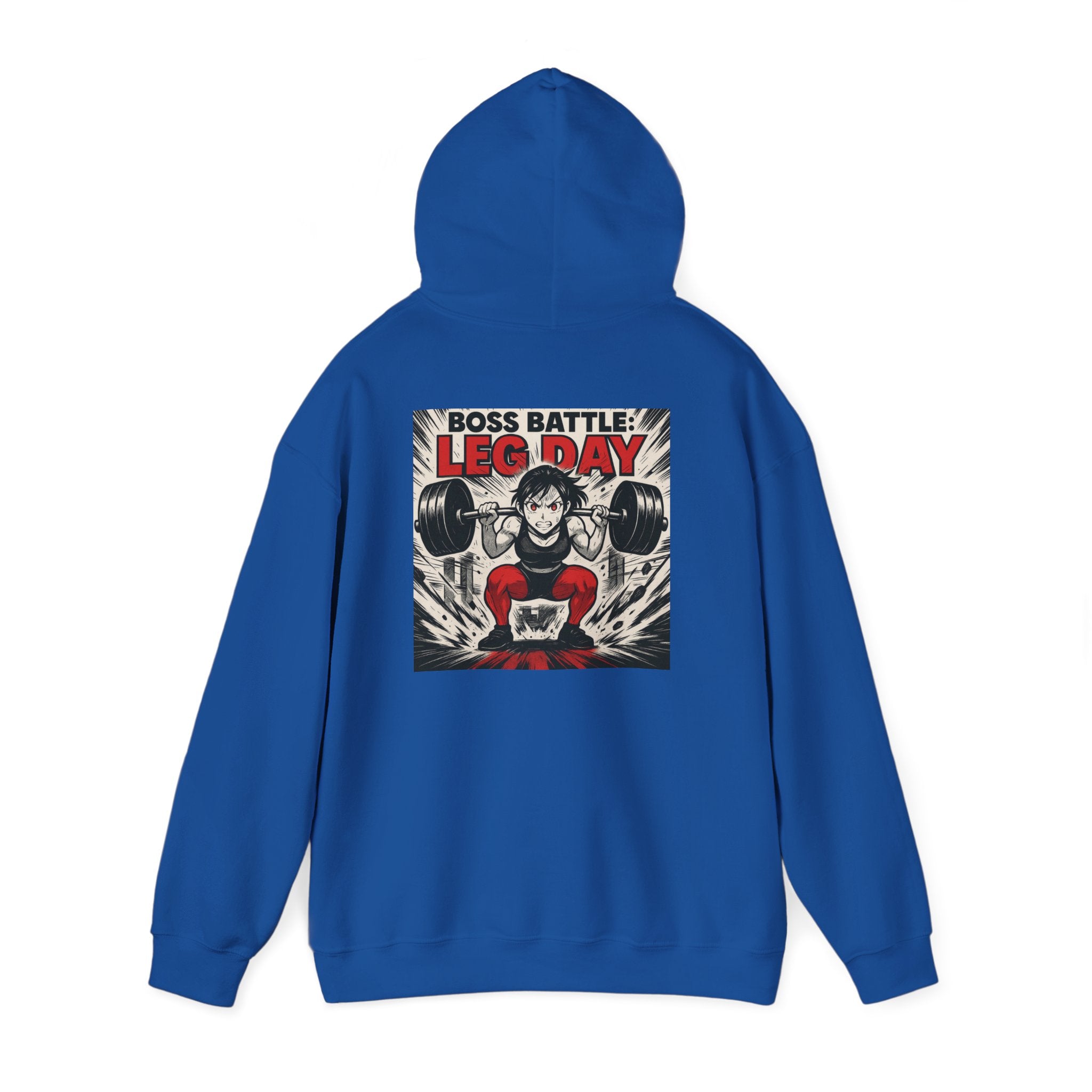 Boss Battle: Leg Day Hoodie — Anime Manga Female Lifter Gym Motivation