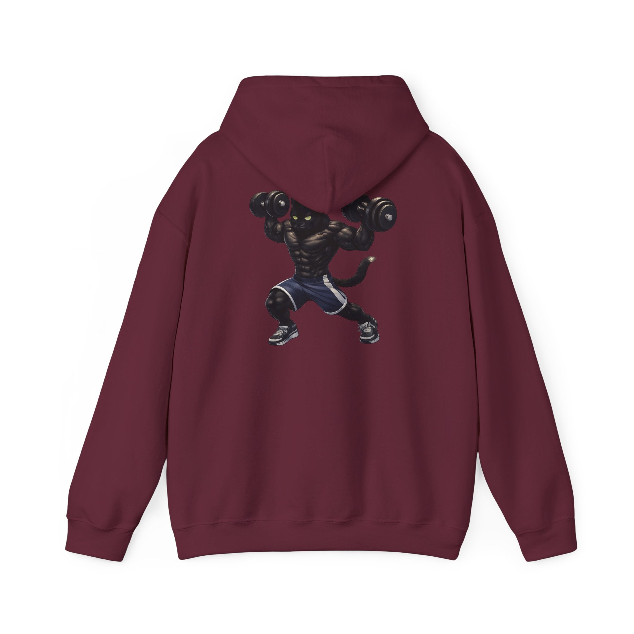Gym Cat Hoodie — Funny Weightlifting & Workout Hoodie | Fitness Lover Gift
