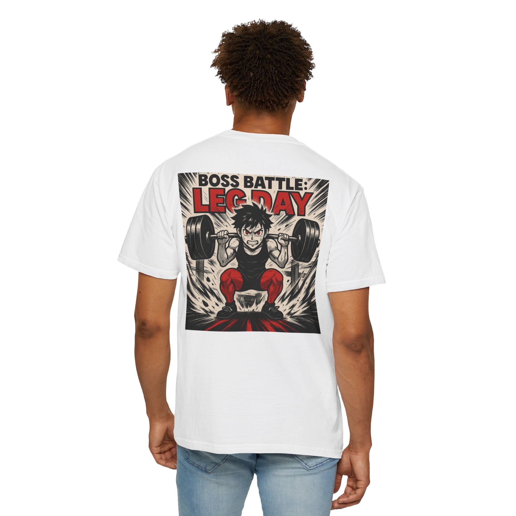 Boss Battle: Leg Day T-Shirt — Anime Gym Male Lifter